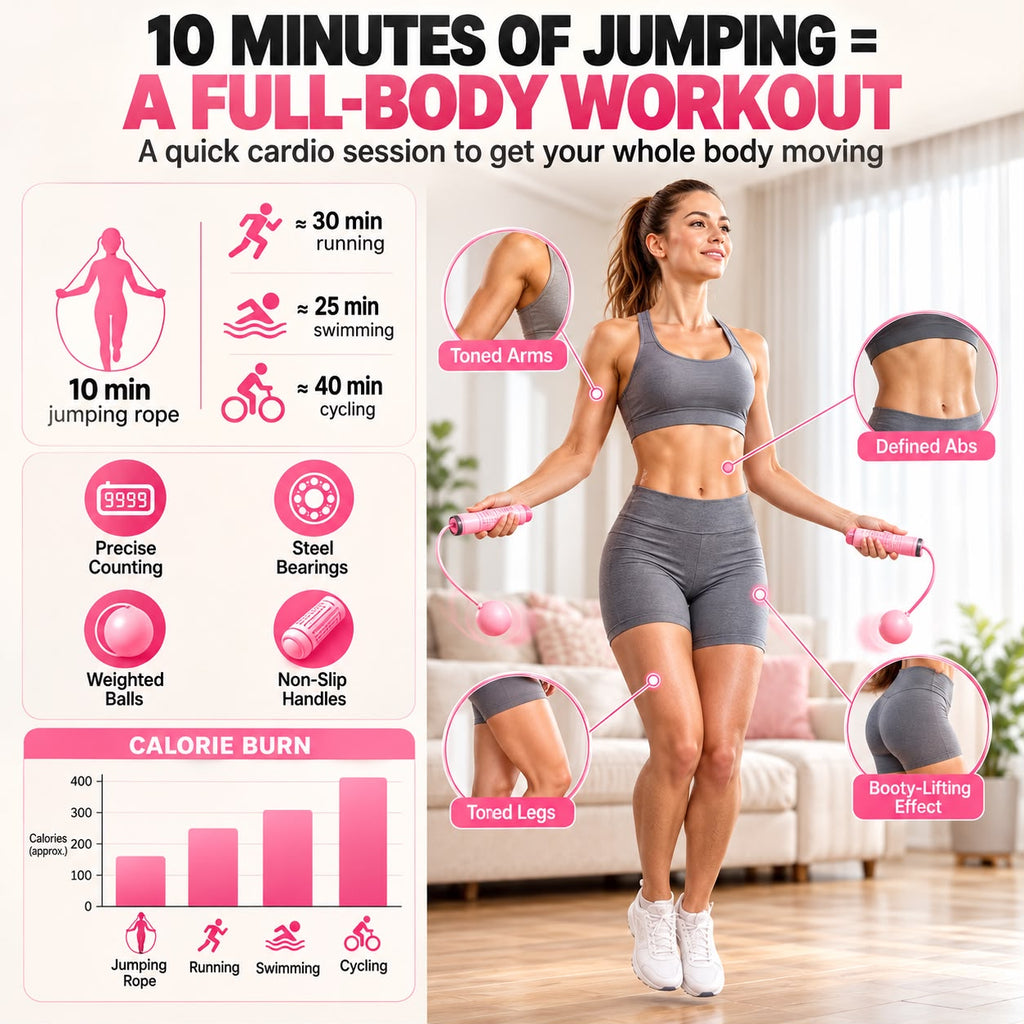 2-in-1 Jump Rope with Weighted Handles and LCD Display – Digital, Cordless and Corded Modes for Cardio Training