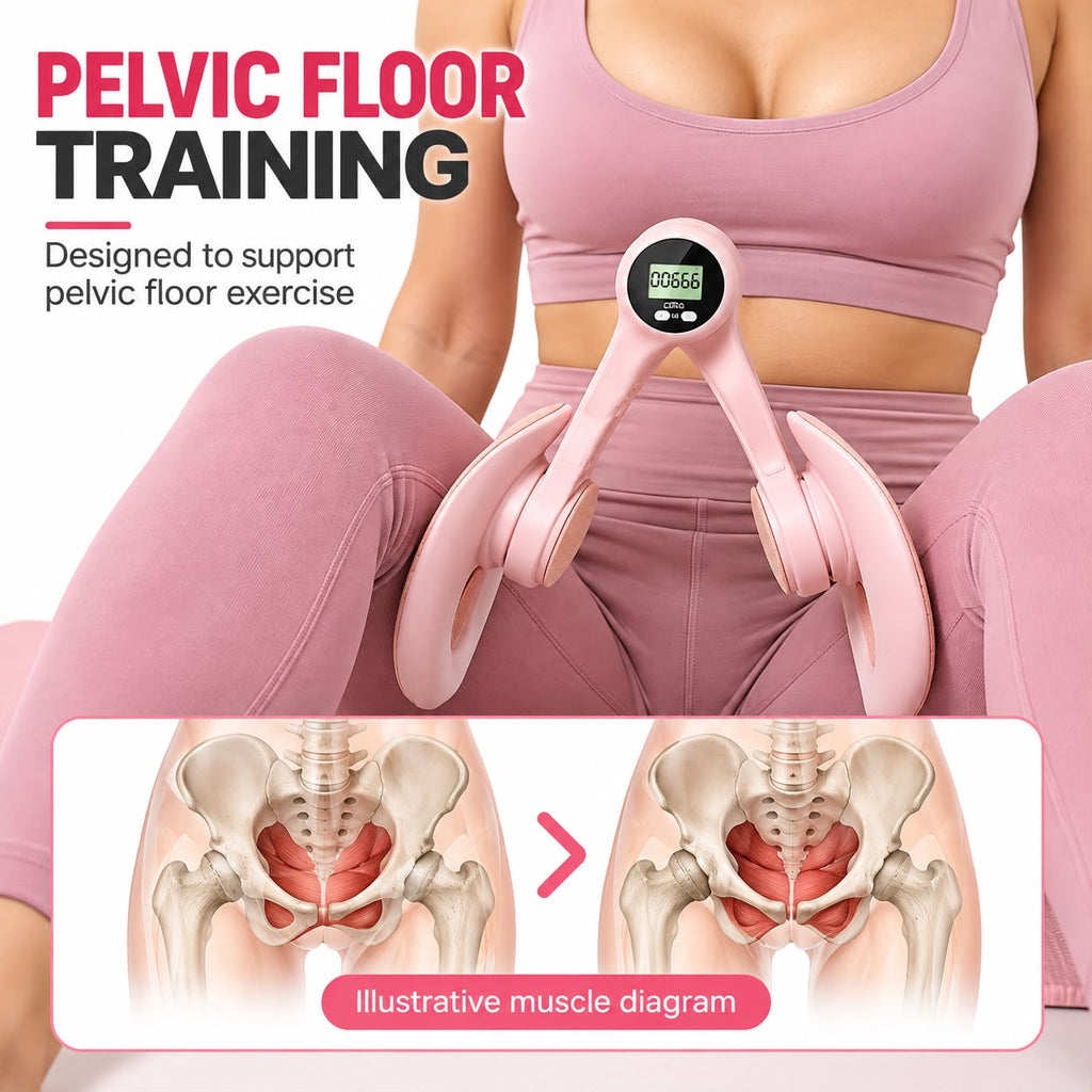 Digital Thigh and Hip Trainer with LCD Display – Pink Exerciser for Glutes, Legs, and Arms