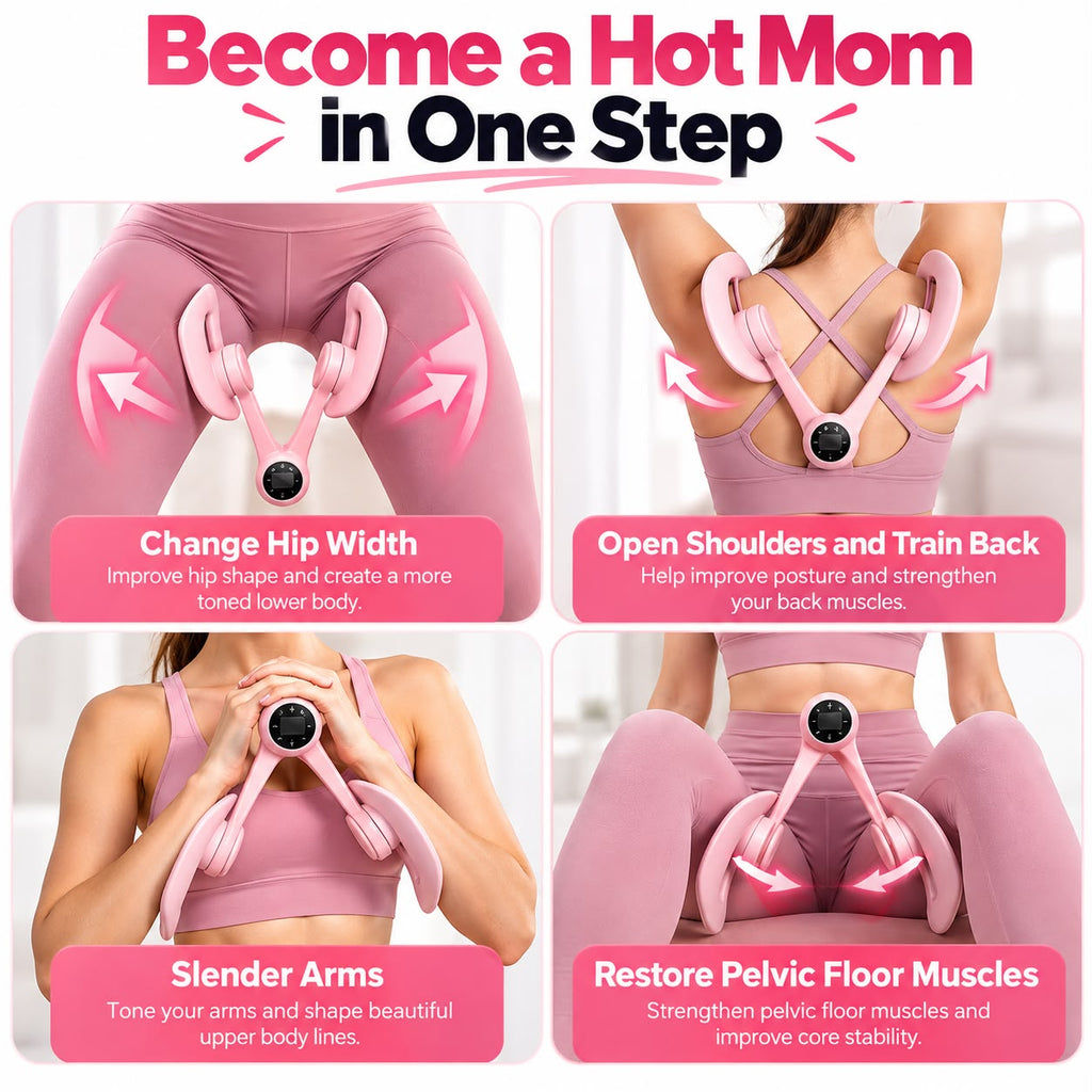 Digital Thigh and Hip Trainer with LCD Display – Pink Exerciser for Glutes, Legs, and Arms